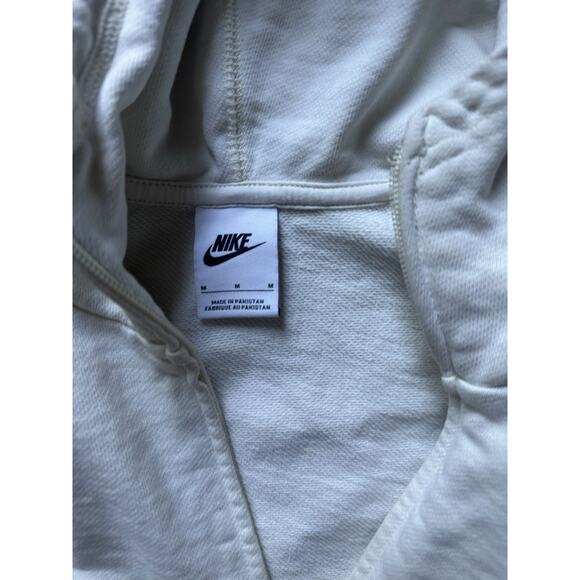 Nike Men's M Big Swoosh 1/2 Zip White Hooded Sweatshirt DX0566-657 - Picture 2 of 3